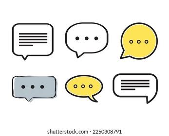 Set Text Bubble Icon Symbol Sign Stock Vector (Royalty Free) 2250308791 ...