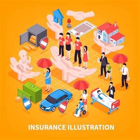 Free Vector | Insurance Isometric Vector Illustration