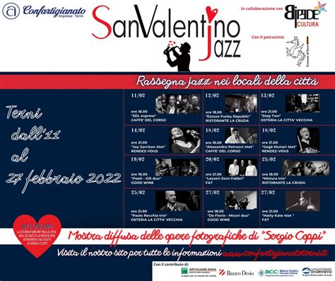 Terni Torna San Valentino Jazz Dall 11 Al 27 Febbraio Sono 12 I