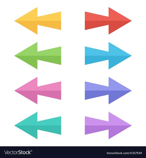 Flat Design Colorful Arrow Icons Set Collection Vector Image