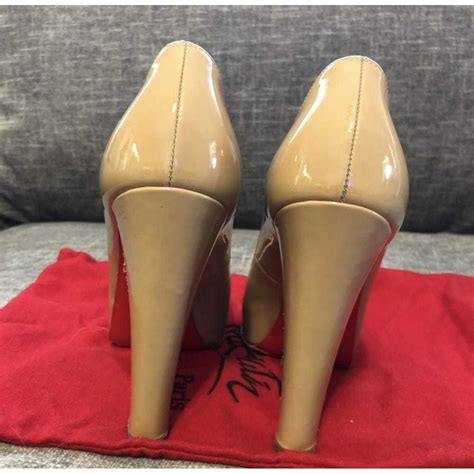 Christian Louboutin Lady Peep Patent Leather Heels Gem