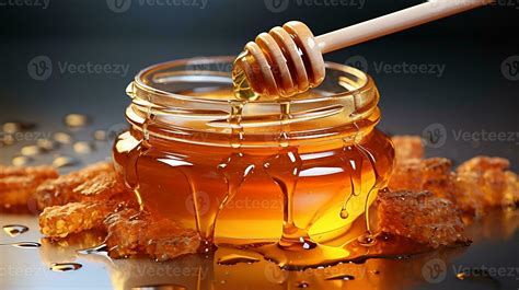 Jar Of Pure Honey With Honey Dipper Isolated On White Background Generative Ai 30822003 Stock