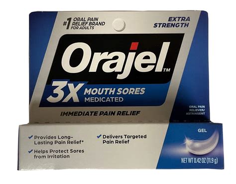 Orajel Mouth Sore Medicine Gel 42 Oz Fast Pain Relief Orajel