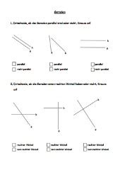 Mathematik Arbeitsmaterialien Punkt Strecke Gerade Parallele