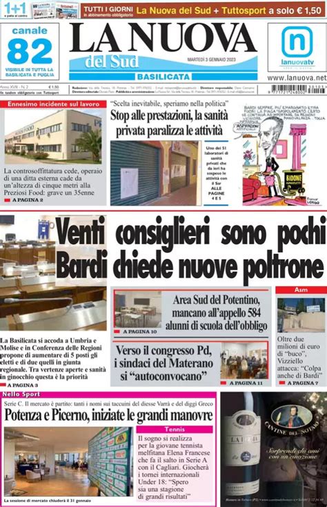 Le prime pagine di martedì 3 gennaio Wayglo Basilicata