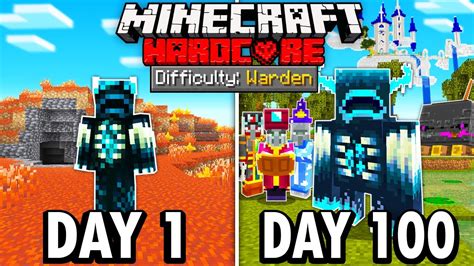 I Survived 100 Days As A WARDEN In Hardcore Minecraft Heres What