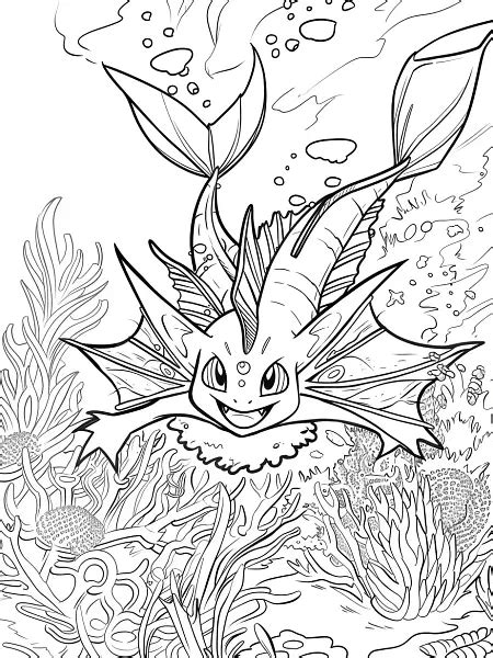 Vaporeon Coloring Pages Free Andand Printable