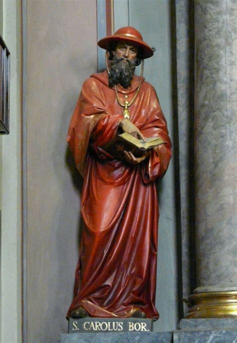 Wooden statue of St.Charles Borromeo - Ferdinand Stuflesser 1875