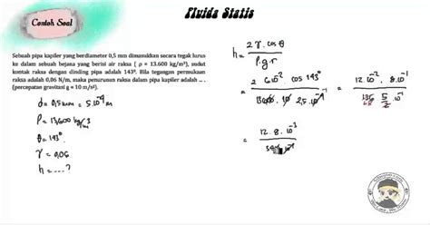 Contoh Soal Kapilaritas Fluida Statis Mikel Ray
