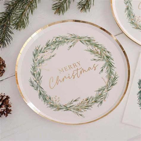 Merry Christmas Paper Plates Etsy