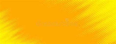 Bright Yellow Banner With Halftone Effect Stock Vector Illustration