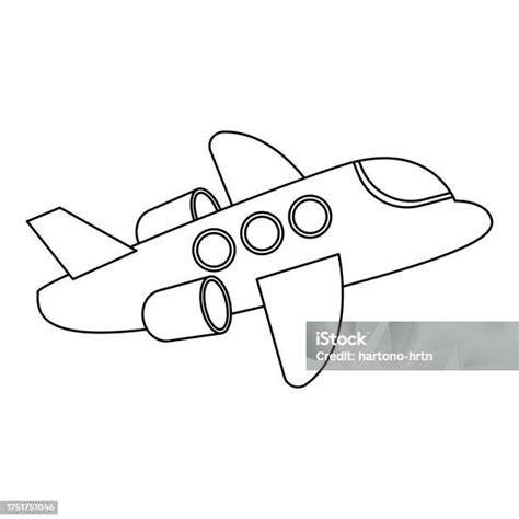 Airplane Line Art Vector Illustration With Travel Theme And Line Art ...