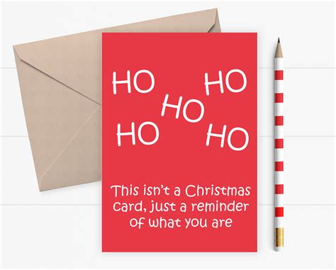 Funny Christmas Card Ho Ho Ho Etsy