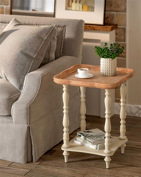 Snapklik French Country End Table Square Farmhouse Side Table