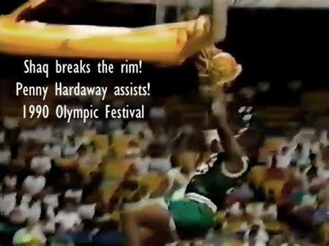 Shaquille O Neal Breaks The Rim Olympic Festival Assist From