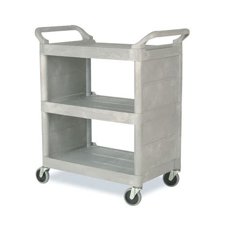 HUBERT Grey 3 Shelf Utility Cart Is 31 L X 17 W With A 500lb Capacity