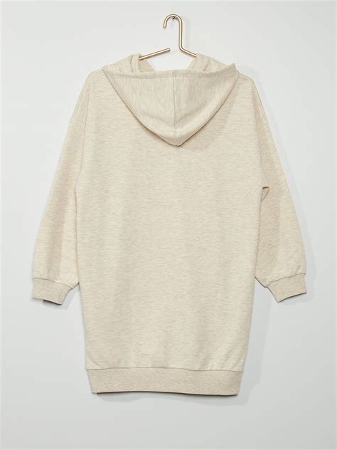 Robe sweat oversize à capuche BEIGE Kiabi 18 00