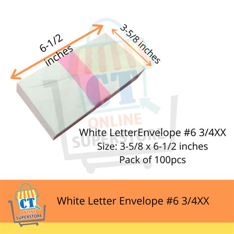 Printer Grade White Letter Envelope 6 3 4XX 100pcs Mailing Envelope