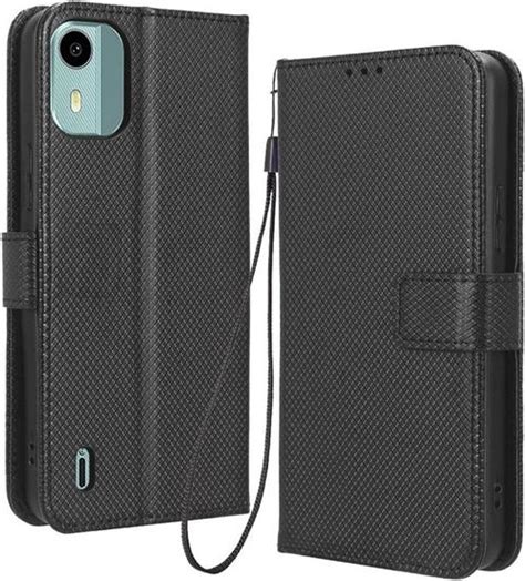 Coque Nokia C12 Étui à Rabat avec Ranges Cartes Portefeuille