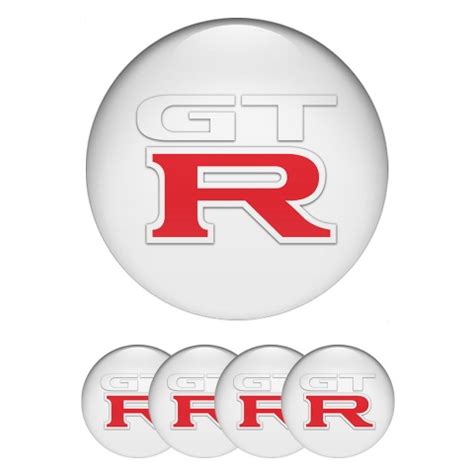 Nissan GTR Silicone Stickers For Center Wheel Caps Black Red Edition