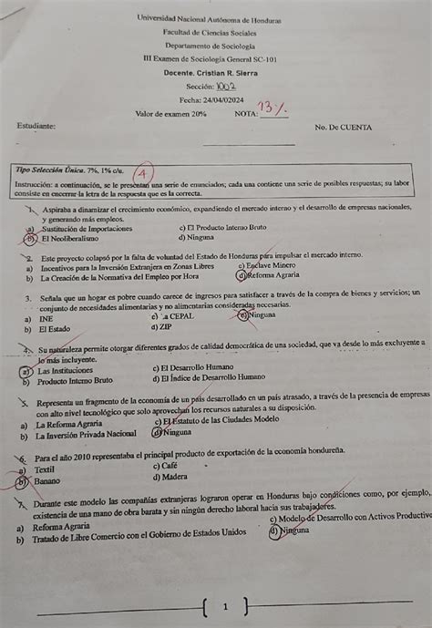 Examen Sociolog A Iii Unidad Cristian Sierra Estudiante Tipo