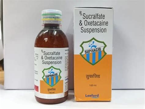 Suphacid Suspension Sucralfate 1000mg And Oxetacaine 20mg Suspension 100 Ml At Rs 200 Bottle In