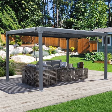 Aoodor Outdoor Louvered Pergola 10 X 13 Ft Aluminum Pergola Waterproof Gazebo Patio Sun Shade