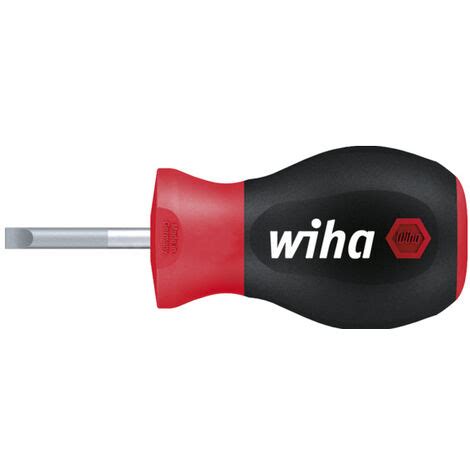 Wiha Tournevis SoftFinish Fente Avec Lame Ronde Courte 5 5 Mm X 25 Mm