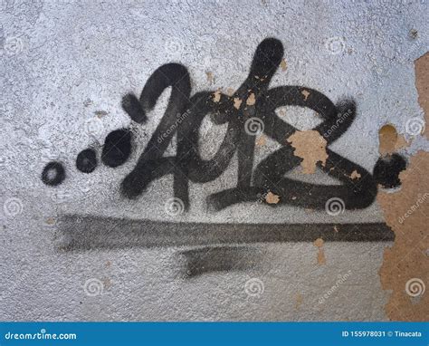 2018 Numbers Painted on Wall. Graffiti Stock Image - Image of sketch ...
