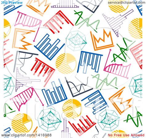 Clipart Of A Seamless Background Pattern Of Charts And Graphs Royalty