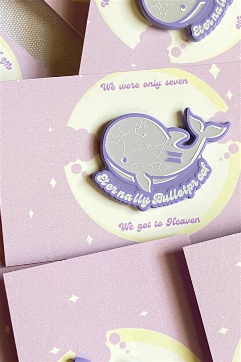 Tinytan Purple Whale Pin Whale Merch Enamel Pins Bts Purple