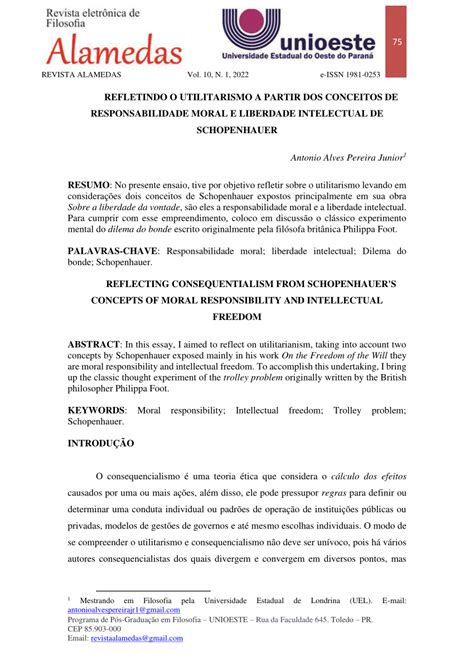 PDF REFLETINDO O UTILITARISMO A PARTIR DOS CONCEITOS DE