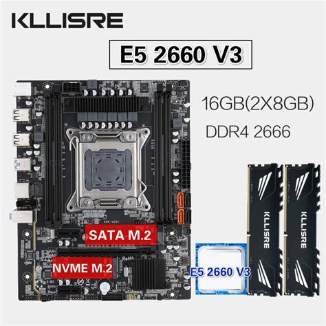 Conjunto de placa mãe x99 de kllisre xeon e5 2660 v3 lga 2011 3 cpu 2