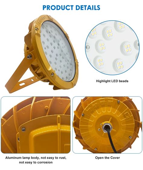 Refinery Gas Station Ip65 Atex Explosion Proof Highbay Light 50w 100w