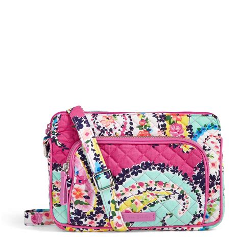 Vera Bradley Cotton Iconic Rfid Little Hipster Crossbody Bag In Pink Lyst