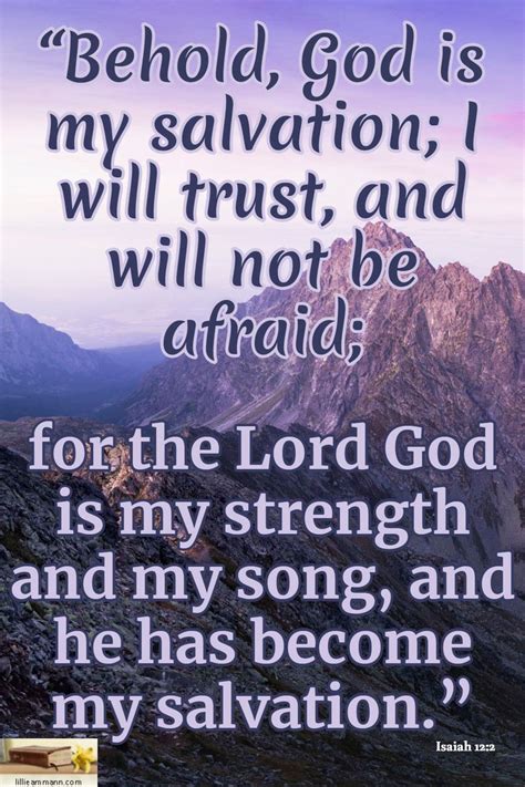 Behold God Is My Salvation I Will Trust And Will Not Be Afraid