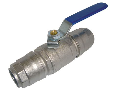 Air System Ball Valve With Double Junction In Nickel Plated Brass