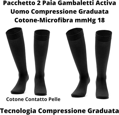 ACTIVA 100 Made In Italy Pacchetto 2 Paia Calze Compressione Graduata