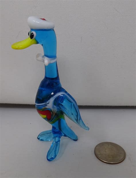 Vintage Blown Glass Duck Figurines Etsy