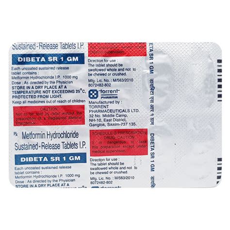 Dibeta Sr 1gm Tablet 10s Price Uses Side Effects Netmeds