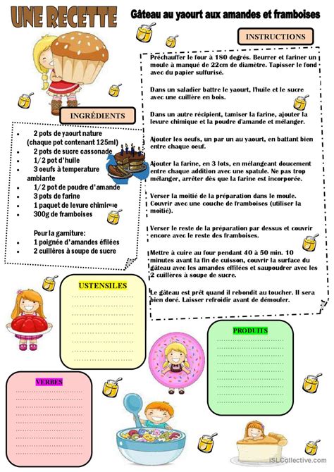 Une Recette Fran Ais Fle Fiches Pedagogiques Pdf Doc