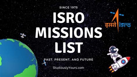 ISRO Missions List 2024 Past Present And Future PDF