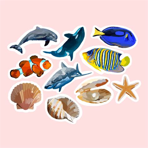 Ocean Sticker Pack Ocean Inspired Sticker Pack Sticker Pack Etsy