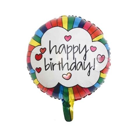 2024 Happy Birthday Aluminum Balloons 18inch Rainbow Colored Stripes