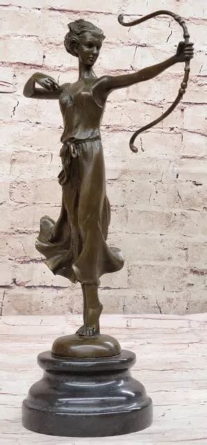 Diana The Huntress Roman Greek Goddess Artemis Bronze Statue Sculpture Figure 20845 Picclick Au