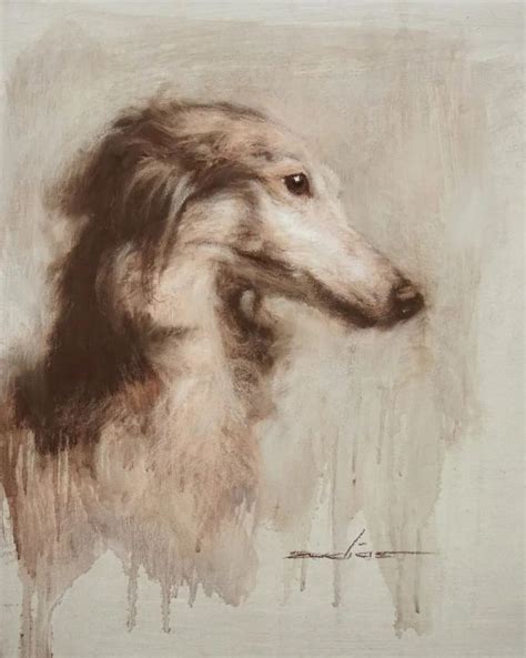 Retrato Carboncillo Pastel Leo On Instagram Borzoi Estudio Con