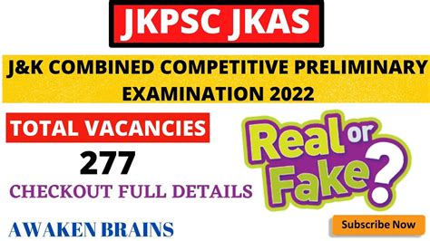 JKPSC JKAS NOTIFICATION 2022 KAS NOTIFICATION 2022 REAL OR FAKE