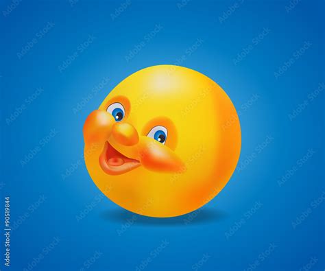 Smiley face, emoji on blue background Stock Vector | Adobe Stock