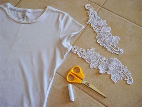 Customizar Manga De Camiseta Feminina - Como customizar camiseta com renda nas mangas | CUSTOMIZANDO.NET - Blog ...