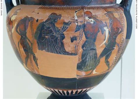 Detail Of An Attic Black Figure Column Krater With A Depiction Of